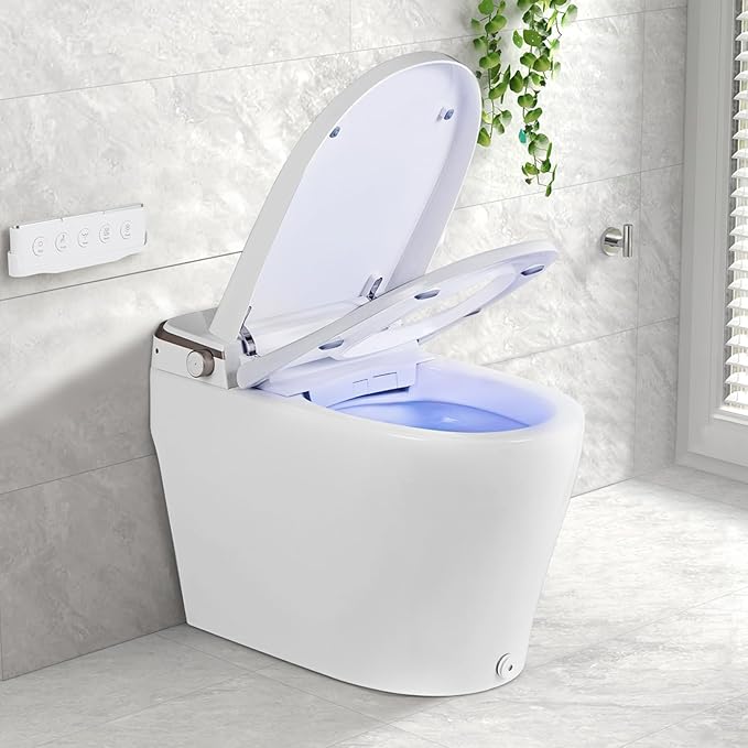 Giantex Smart Toilet with Bidet Built In, Night Light, Auto Open/Close - Image 8