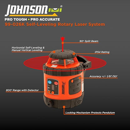 Johnson Level & Tool 99-026K Self-Leveling Horizontal Rotary Laser System w/ - Image 5