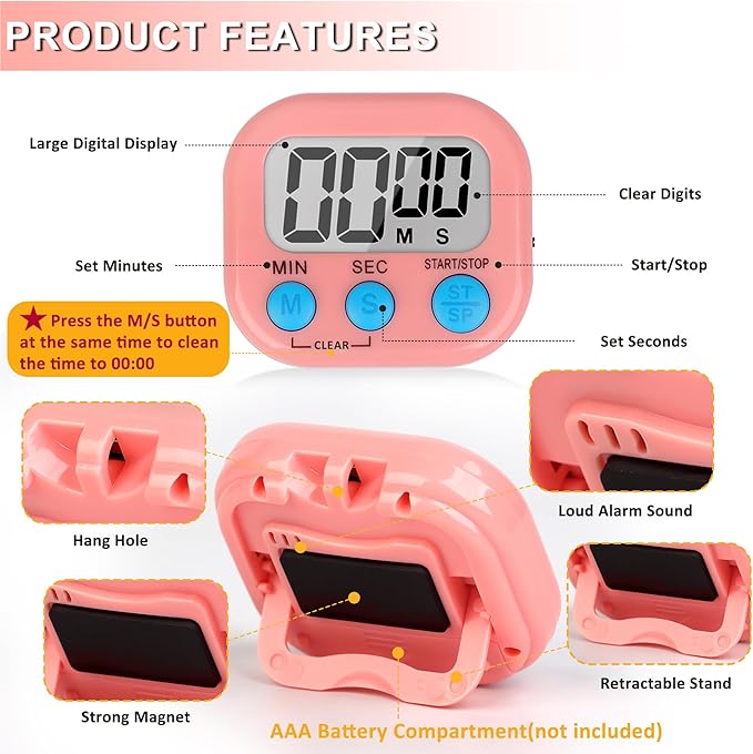 ZILLEEN Classroom Timer for Kids Teachers 2 Pack Digital Timers - Image 8