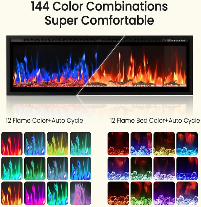 60” Smart Electric Fireplace - Image 3