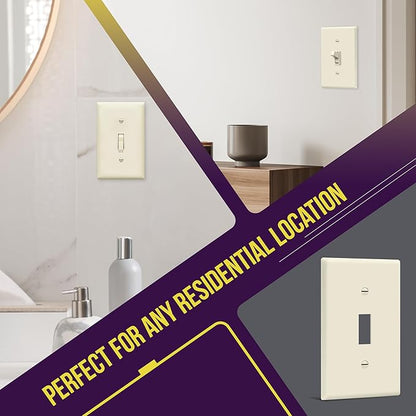 ENERLITES Toggle Switch Wall Plate, Gloss Finish, Size 1-Gang 4.50" x 2.76" - Image 4