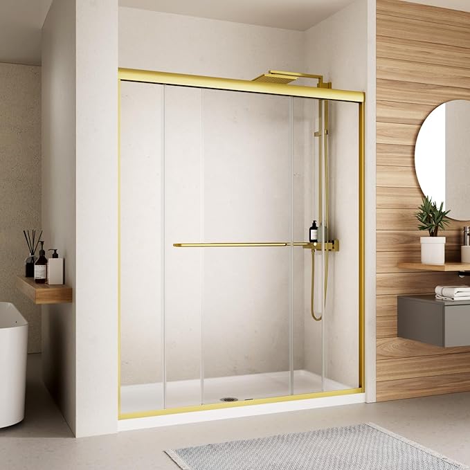 Shower Door, 44-48" W x 70" H Semi-Frameless Double Sliding Glass Shower Door by RoyalGuard