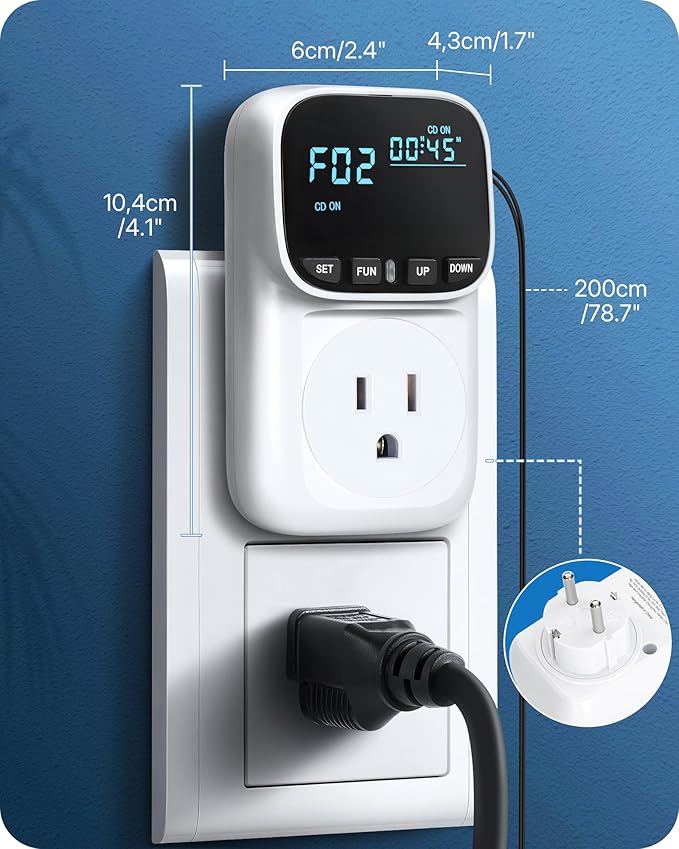 Digital Temperature Controller Outlet, 15A/1800W Heavy Duty Thermostat Plug - Image 6