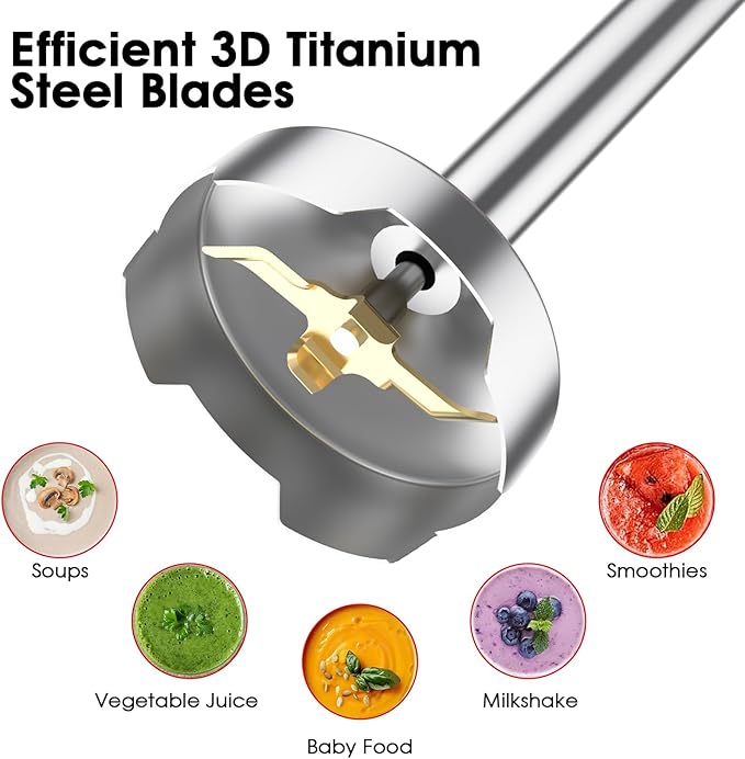 Immersion Blender Handheld for Kitchen, Emulsion Blender Handheld - Image 3