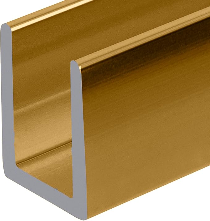 Brixwell SDCD3812BGA-CCP12 Brite Gold Anodized Frameless Shower Door Aluminum by Brixwell