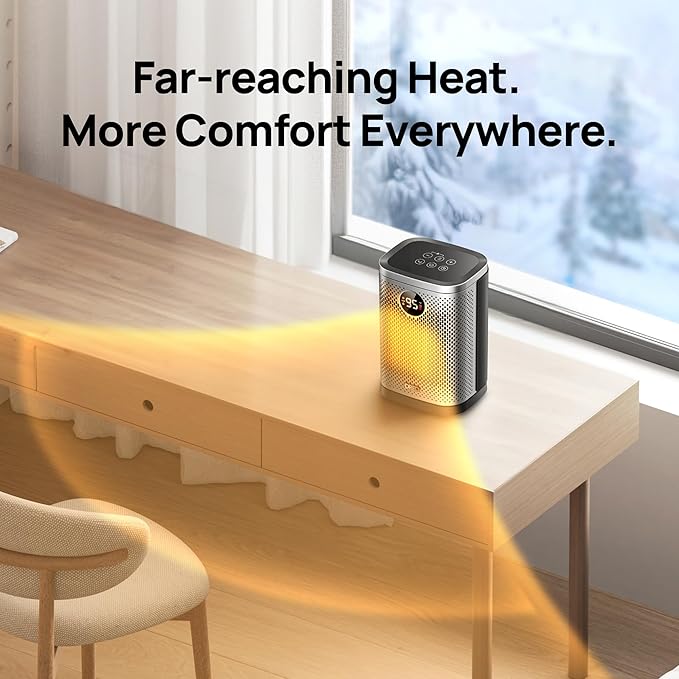 DREO Space Heater for Indoor, Portable Heater, 1500W Compact Ceramic Convection - Image 5