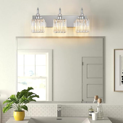 BBLLWJ Modern Bathroom Vanity Light 3-Light Chrome Crystal Light Fixtures Over - Image 3