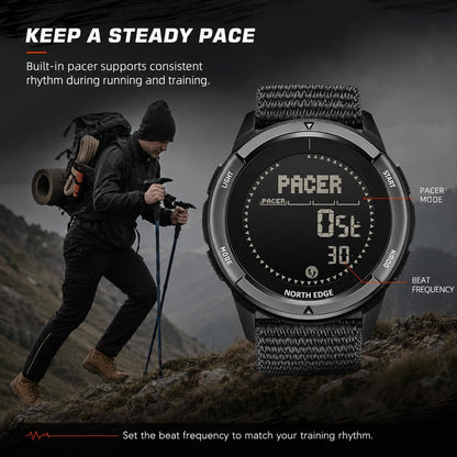 north edge alps outdoor digital compass watch for, side view