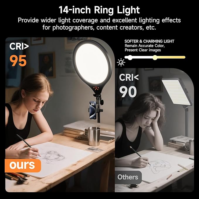 Ring Light Tripod for iPhone, Professional LED Ringlight for Video Recording - Image 4