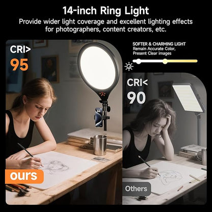 Ring Light Tripod for iPhone, Professional LED Ringlight for Video Recording - Image 4