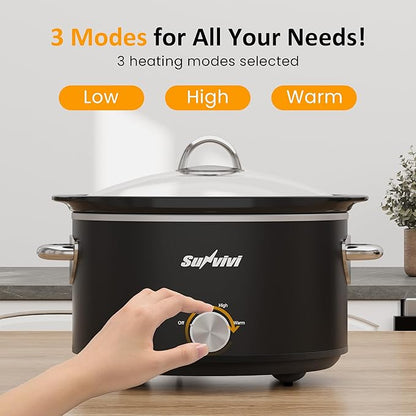 Sunvivi Small Slow Cooker 4QT, Mini Food Warmer - Image 3