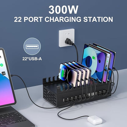 300W USB Charging Station, ALI SEA 22 Port USB Fast Charging Station - Image 2