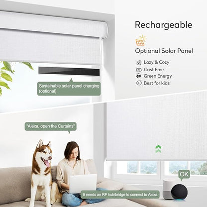 Zshine Motorized Blackout Window Blinds Customize Width Remote Control Wireless - Image 4