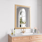 Amorho Bathroom Mirror, 28 X36 Inch Wall Mirror, Oak Wood Grain Metal Framed by Amorho