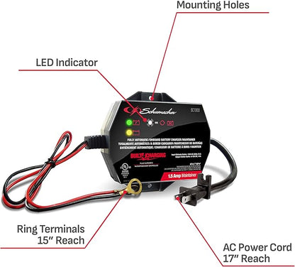 Schumacher Electric 1.5A Car Battery Charger and Maintainer, 3-in-1 Solution - Image 6