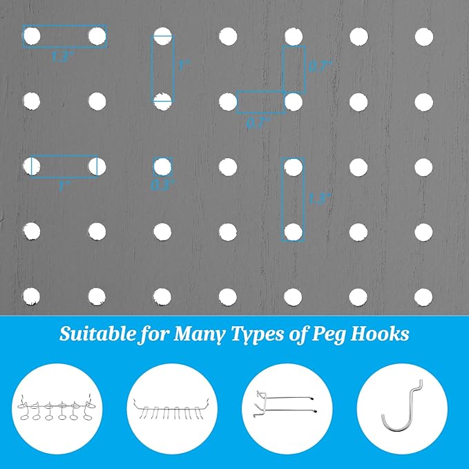 Bonnlo 4 Panel Pegboard Freestanding, 5 FT Portable Display Board Organizer - Image 5