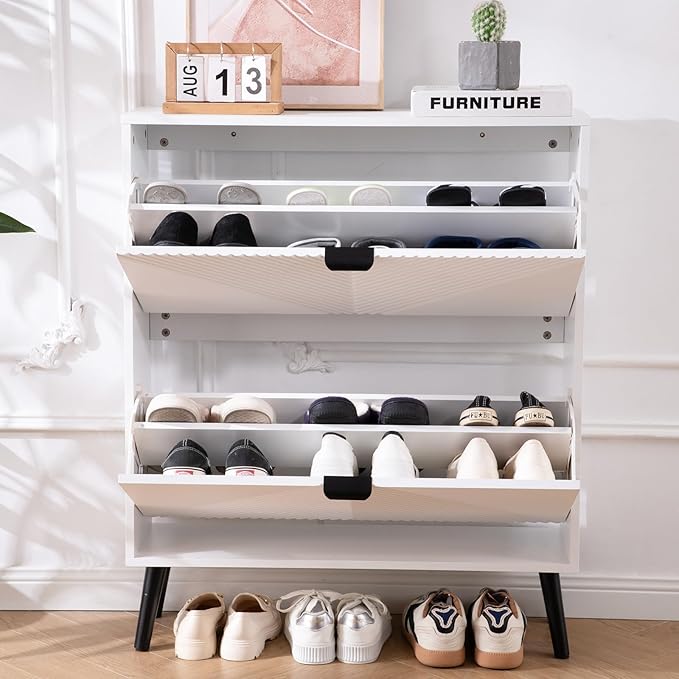 Shoe Cabinet Storage, Farmhouse Freestanding Organizer - Image 9