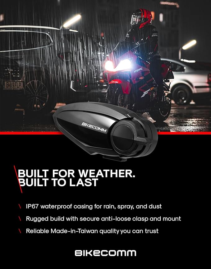 BIKECOMM BK-S2 Motorcycle Bluetooth Headset Intercom – 1200M Range Wireless - Image 7