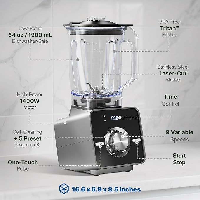 Home Blender, 1400W High-Speed Blender - Image 6