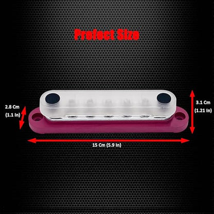 7 x M6 Studs Power Distribution Block Bus Bar 12V, Ampper 5.9" HD 150A Marine - Image 5