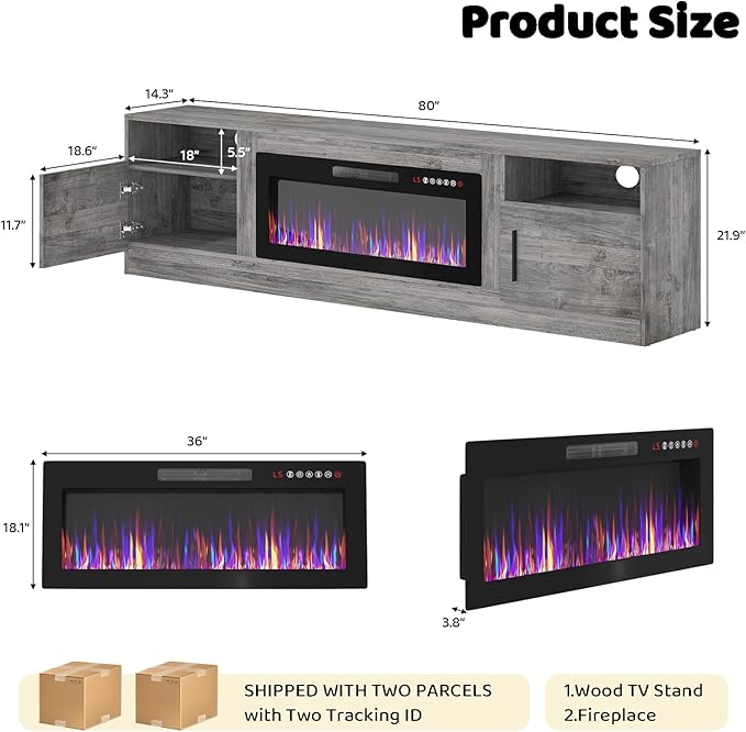 Lemberi Fireplace tv Stand - Image 7