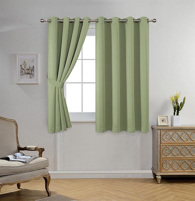 MIUCO 1 Pair Thermal Insulated Grommet 52-Inch-by-63-Inch Blackout Window - Image 2