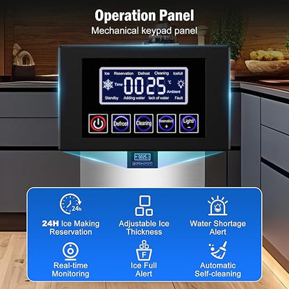 Commercial Ice Maker Machine 350 Lbs/24H, 60 Lbs Ice Bin, Undercounter Ice - Image 3