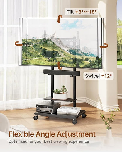 ECOTINY Steel Base Rolling TV Stand - Image 2