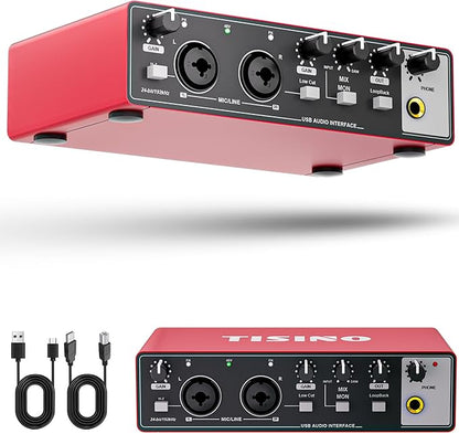TISINO Audio Interface 24Bit/192kHz, USB Audio Interface by Tisino