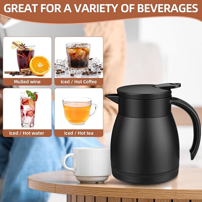 Norme 2 Pcs Thermal Coffee Carafe Insulated Stainless Steel Coffee Carafe - Image 4