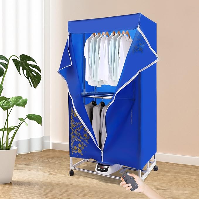 Electric Portable Clothes Dryer, 1200-1500W Travel Dryer Machine Folding Remote - Image 4