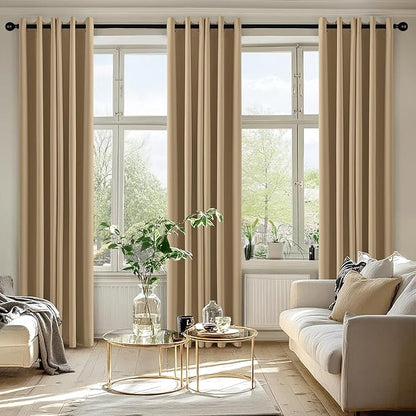 MIULEE Taupe Brown Blackout Curtains - Image 6