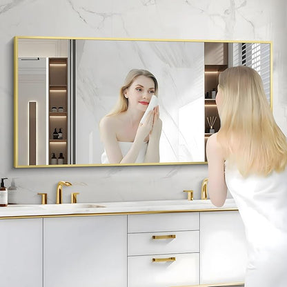 Gold Bathroom Mirror for Wall, 60x30 Inch Rectangle Mirrors - Image 7