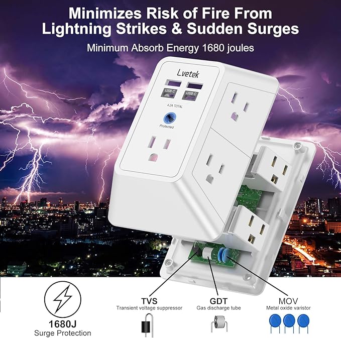 Outlet Extender, Surge Protector Outlet - Image 5
