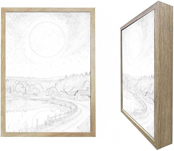 URVIP LED Glowing Photo Frame, 3D Starry-Sky Blue Moon Wall Art, 9x12 Inches - Image 3