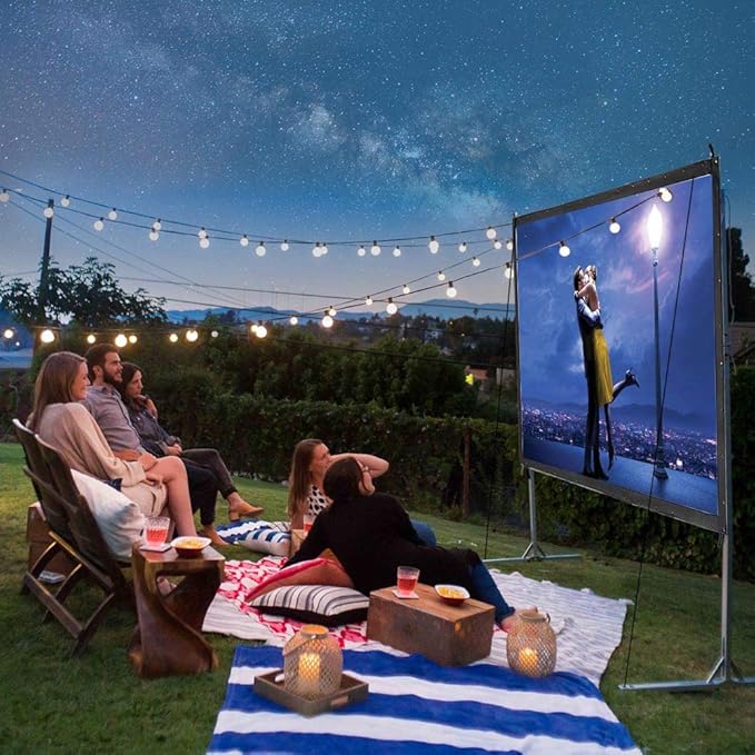 Instahibit 100" Outdoor Projector Screen and Stand Portable Movie Projection - Image 7