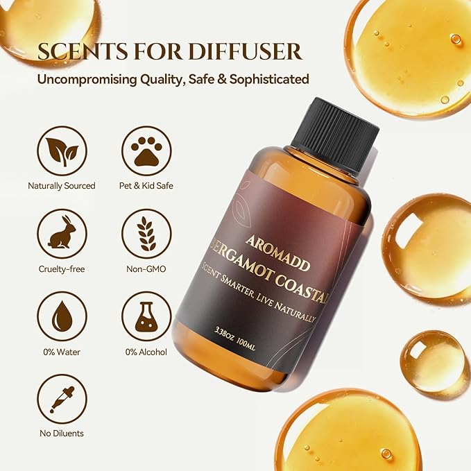 AROMADD Bergamot Coastal Diffuser Oil Inspired by Luxury Hotel Scent 3.38 Fl Oz - Image 4