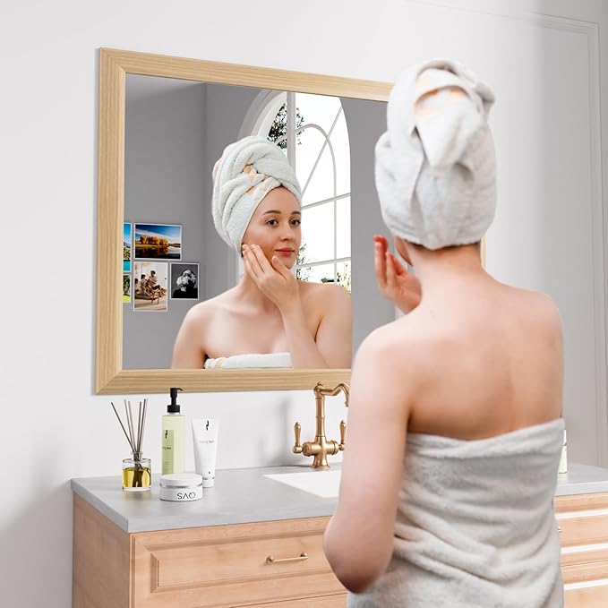Amorho Bathroom Mirror, Hang Horizontally/Vertically, Suitable - Image 5
