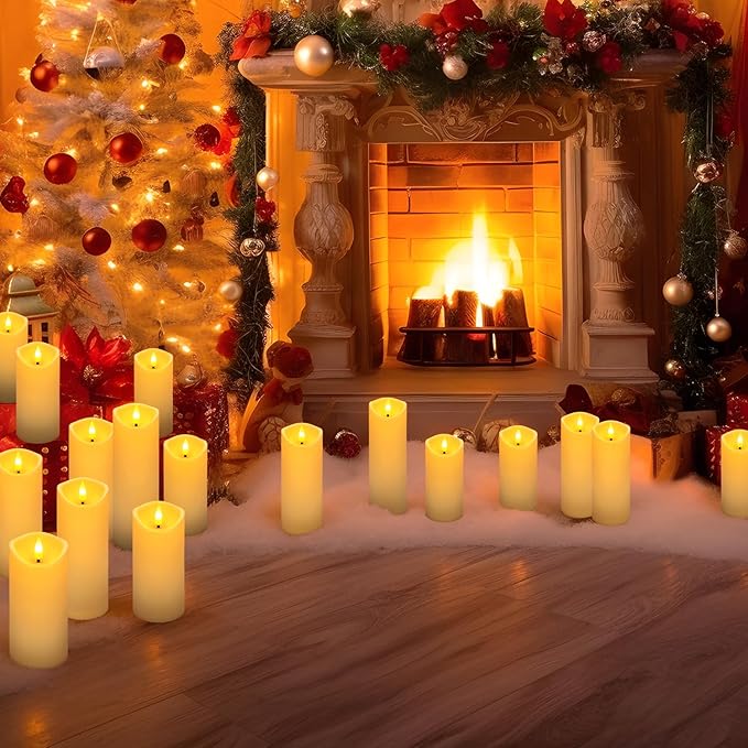 24 Pack Christmas Decoration Flickering Flameless Candles, Battery Operated - Image 4