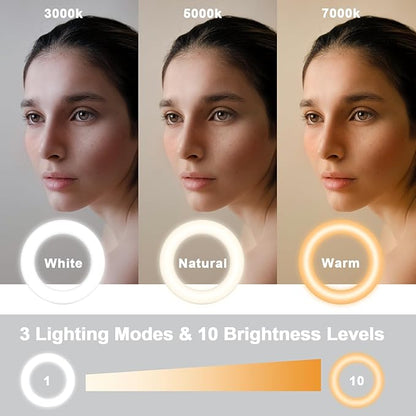 Meyin Ring Light Clip on Laptop Monitor, Webcam Light 10 Brightness Level Video - Image 2