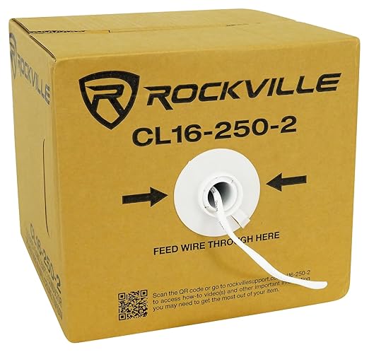 Rockville CL16-250-2 16 AWG 250ft Speaker Wire, CL2 Rated, 100% OFC Copper by Rockville