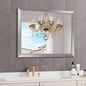 Amorho Bathroom Mirror Silver, 40x32 Inch Thick Metal Framed Wall Mirrors by Amorho