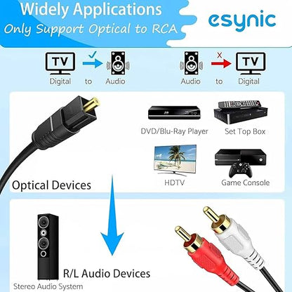 eSynic Portable Optical to RCA Adapter-Volume Control-Built in Voice Amplifier - Image 3