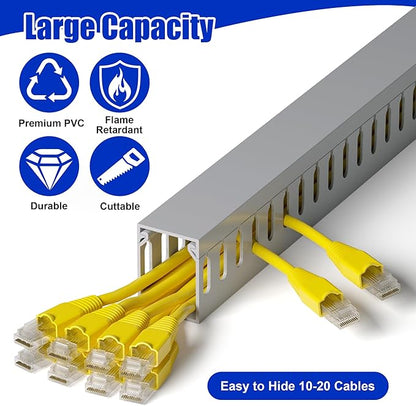 ZhiYo H1.6in W1.2in Professional Server Rack Cable Management Raceway, 99in - Image 3