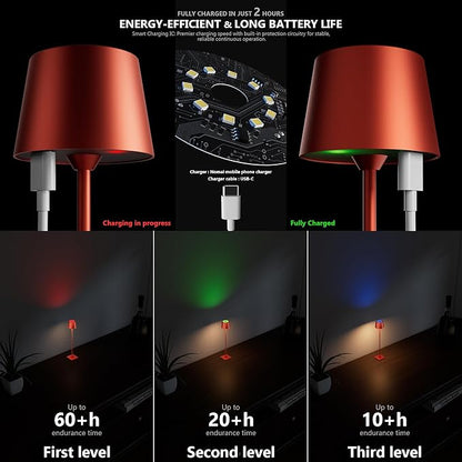 Compact Cordless Table Lamp, Rechargeable LED Night Light, Dual Light Source - Image 7