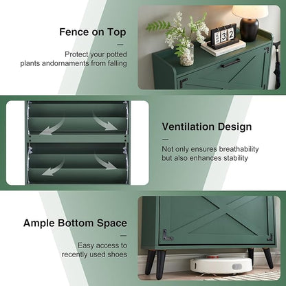 Shoe Storage Cabinet, Farmhouse Shoe Organizer - Image 4