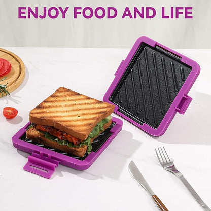 Microwave Toastie Sandwich Maker, Nonstick Plate Panini Maker, Versatile - Image 7