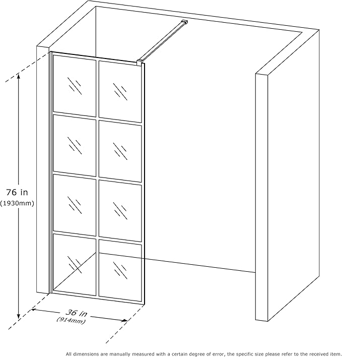 Mainzel 36" W x 76" H Fixed Shower Glass Panel, Frameless 3/8" ANSl Tempered - Image 5