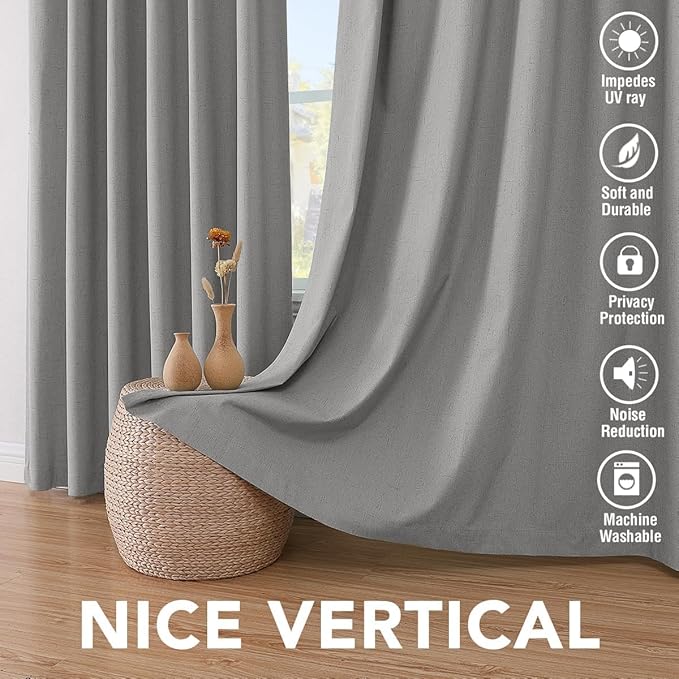 H.VERSAILTEX Linen Curtains 100% Blackout Curtains - Image 7