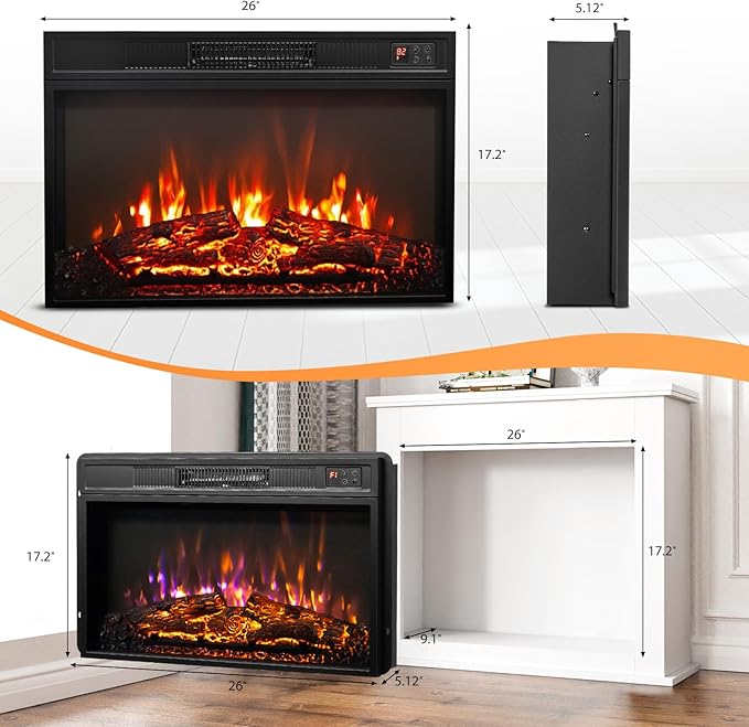 ROVSUN 26" Electric Fireplace Inserts - Image 6